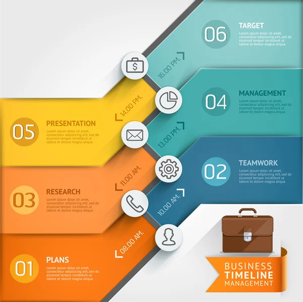 Modello di infografica della timeline — Vettoriale Stock