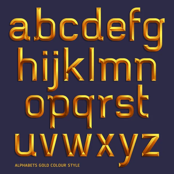 Alfabeto oro color estilo — Archivo Imágenes Vectoriales