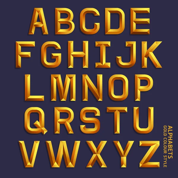 Alphabet Goldfarbe Stil — Stockvektor