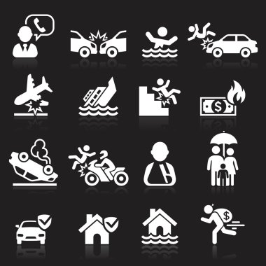 Sigorta Icons set. Vektör çizim.