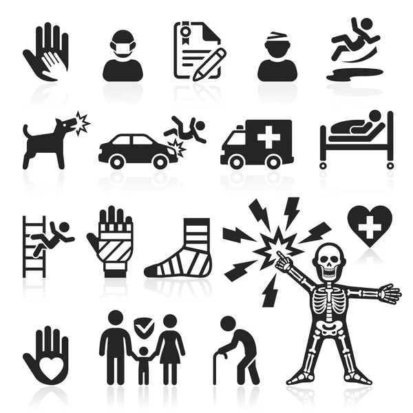 Insurance icons set. Vector Illustration. — Stock Vector