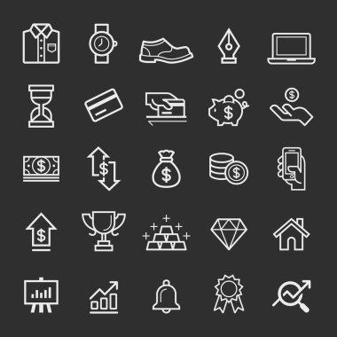 iş öğesi simgeler. vektör çizim