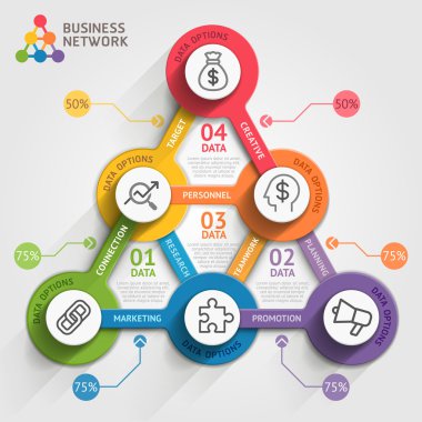 iş pazarlama Infographic şablonu.