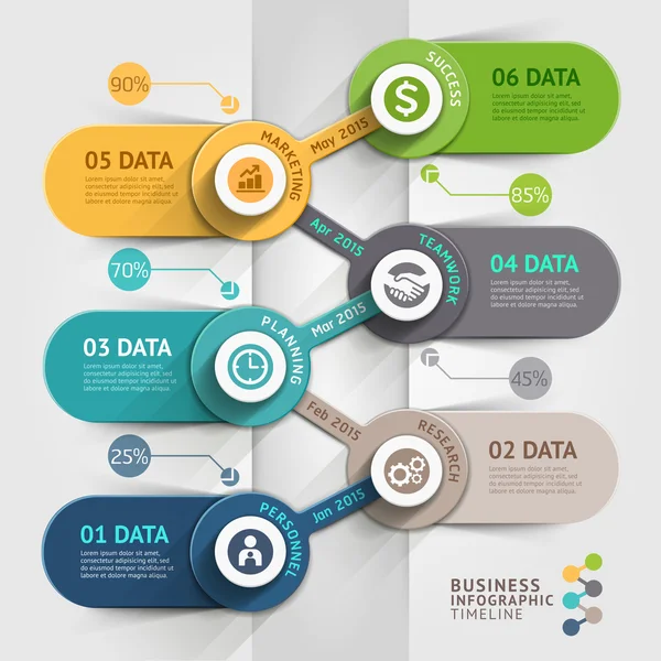 Modelo de infográfico de linha do tempo de negócios . — Vetor de Stock