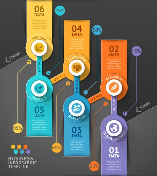 Business tidslinjen infographic mall. — Stock vektor