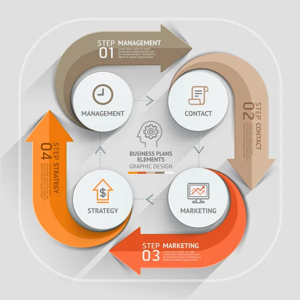 Plantilla de elemento de planes de negocio flecha moderna . — Archivo Imágenes Vectoriales