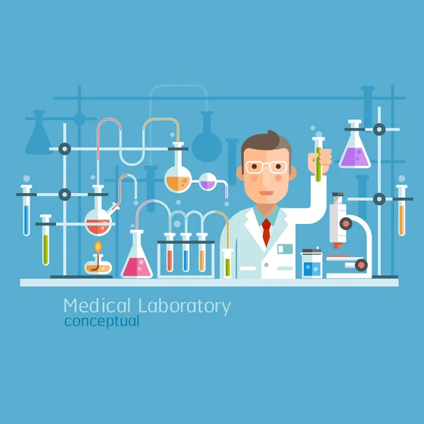 Medical Laboratory Conceptual. Vector Illustration. — Stock Vector