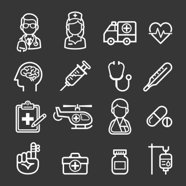 Medicine and Health icons. Vector illustrations.