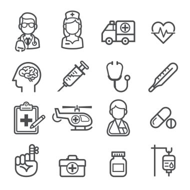 Medicine and Health icons. Vector illustrations. clipart