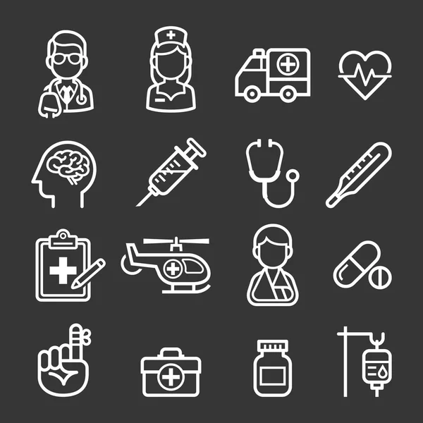 Medicine and Health icons. Vector illustrations. — ストックベクタ