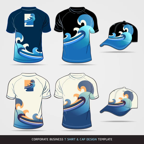 Corporate Identity Business Set. Modèle de conception de T-shirt et casquette. Illustration vectorielle . — Image vectorielle