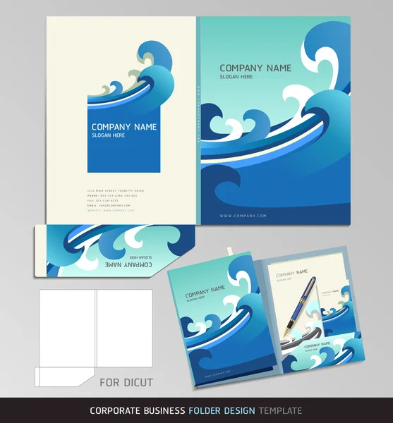 Corporate Identity Business Set. Folder Design Template. Vector illustration. — Stock Vector