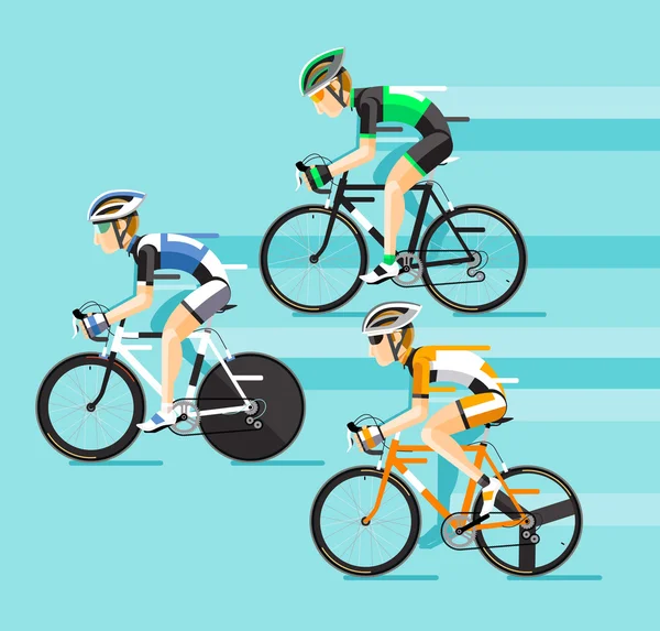 Le Groupe des cyclistes homme dans la course cycliste sur route . — Image vectorielle