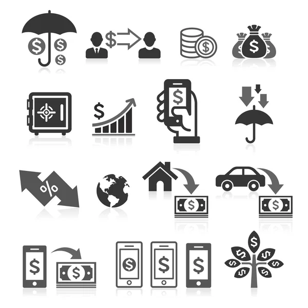 Conjunto de iconos de concepto de banca empresarial. ilustraciones vectoriales . — Vector de stock