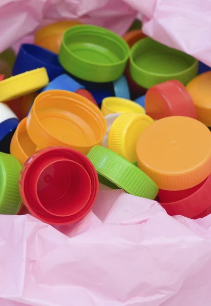 Colorful plastic caps — Stock Photo, Image