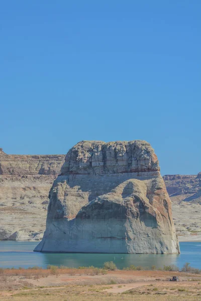 View Lone Rock Beach Campground Wahweap Bay Lake Powell Glen — Stock Photo, Image