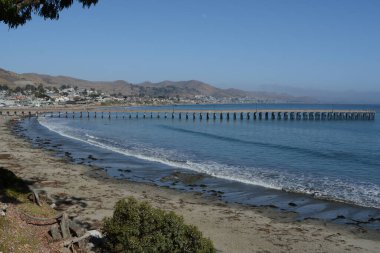 Cayucos Rıhtımı, Cayucos Eyalet Sahili, Estero Körfezi, Pasifik Okyanusu, Cayucos, San Luis Obispo İlçesi, Kaliforniya