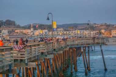 The Pismo Beach Pier on the Pacific Ocean in Pismo Beach, San Luis Obispo County, California clipart