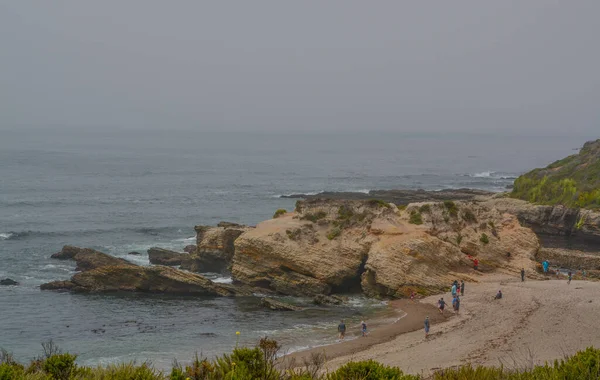 Secluded Sand Beach Pacific Ocean Montana Oro State Park San — Stock Photo, Image