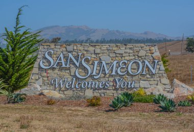 San Luis Obispo County, Kaliforniya 'daki San Simeon Tabelasına hoş geldiniz.