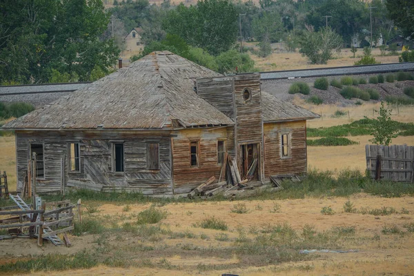 Old Abandoned Farmhouse Countryside Nashua Valley County Montana — Stock Photo, Image