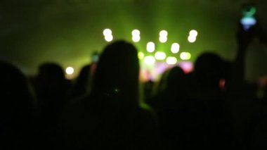 Konser boyunca dans eden kalabalık.