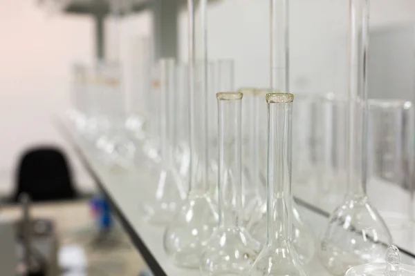 Empty Glass Flasks Laboratory Concept Research — Fotografia de Stock