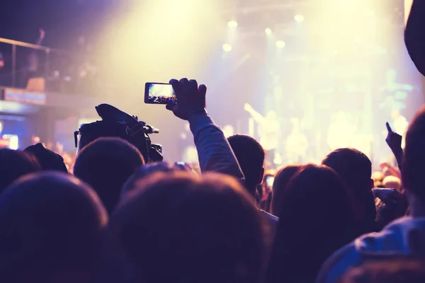 Audience Watching Concert Stage Night Concert Club — Foto Stock