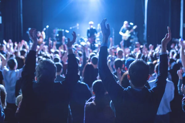 Audience Watching Concert Stage Big Concert Club — Stock Photo, Image