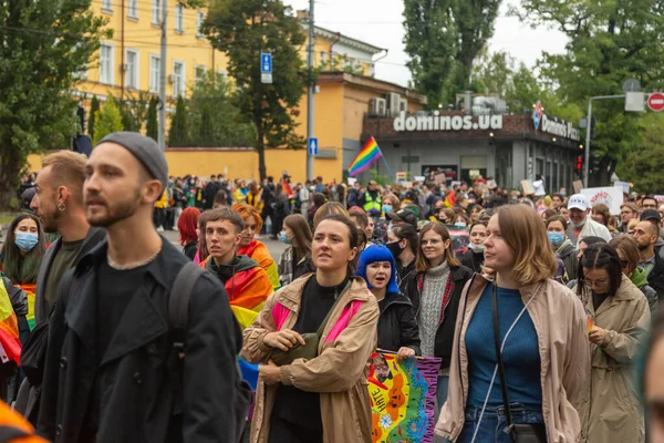 Κίεβο Ουκρανία 2021 Λοατκι Κοινότητα Στην Παρέλαση Υπερηφάνειας Συμμετέχοντες Της — Φωτογραφία Αρχείου
