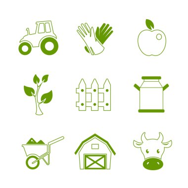 Çiftlik doğrusal Icons set