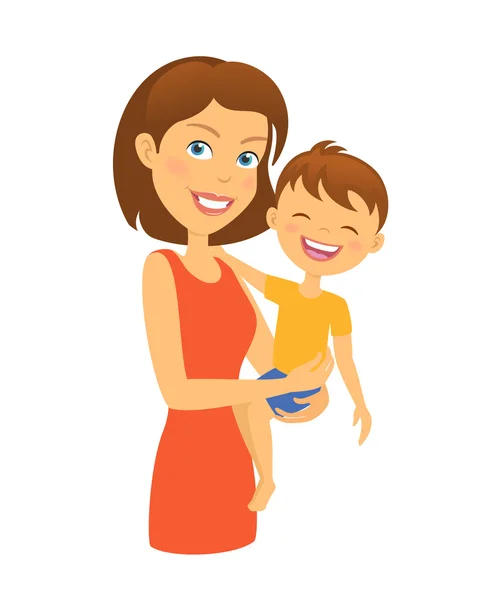 Mother with child. Happy family. Mother and son — Stock Vector