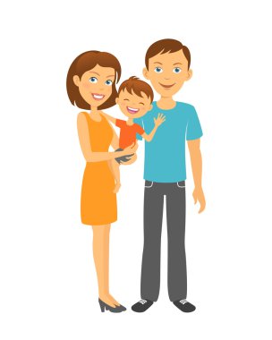 Anne ve baba ile bebek. Mutlu anne çocuk ile
