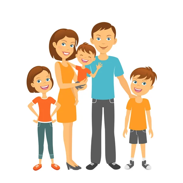 Parents with kids Happy family Mother and father with children — Stock Vector