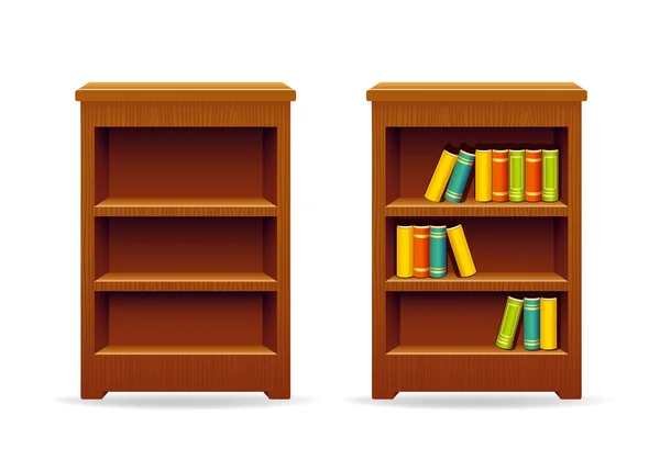 Bibliothek Bücherschrank Bildung und Wissen — Stockvektor