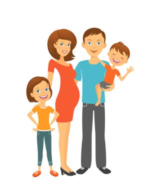 Anne ile çocuk. Mutlu anne. Anne ve baba çocukları ile