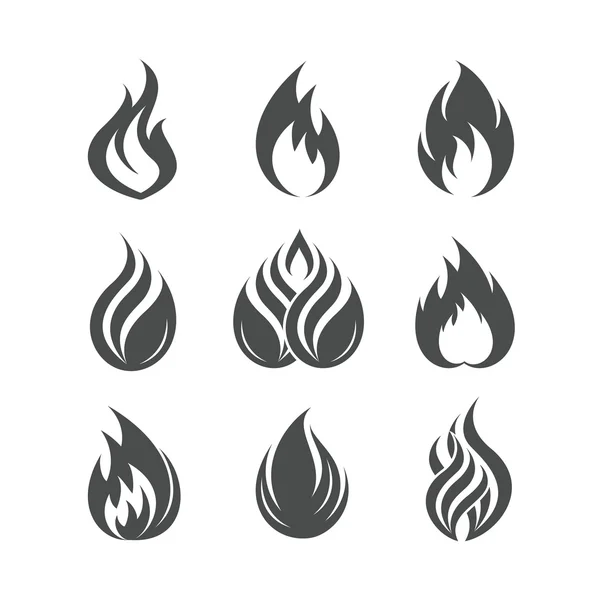 Fire icons set — Stock Vector