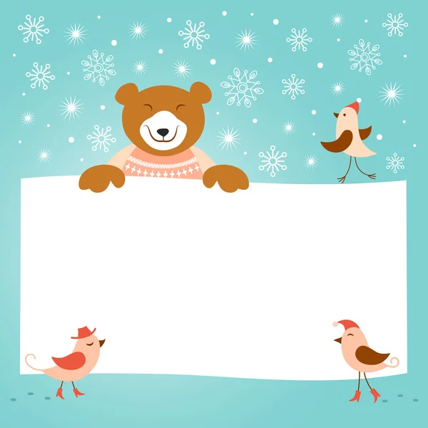Natal e cartão de saudação do ano novo — Vetor de Stock