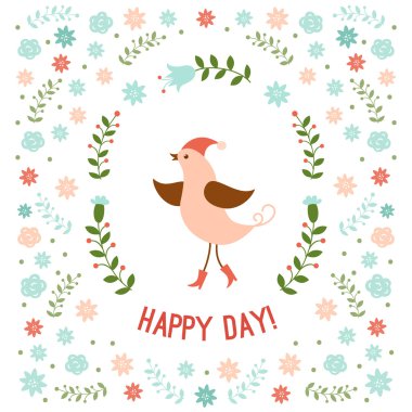 sevimli küçük kuş vektör çizim