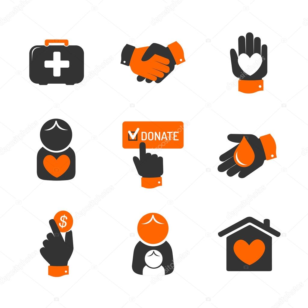 Charity and donation icons