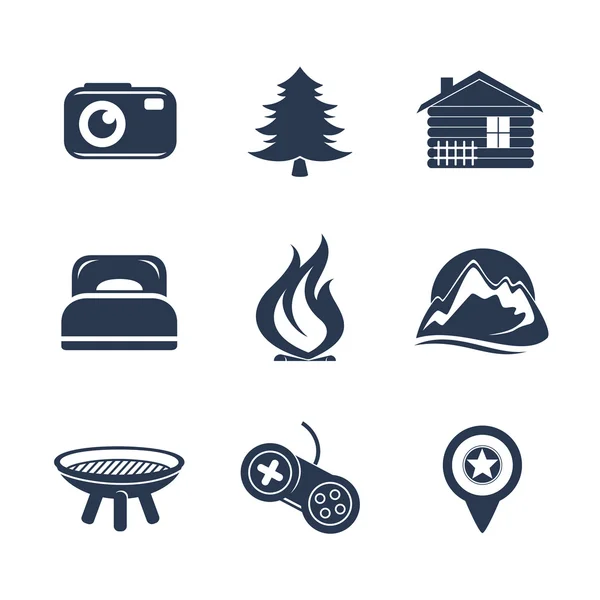 Conjunto de iconos de viaje — Vector de stock