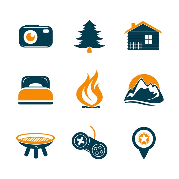 Travel and outdor icons set — Stock Vector