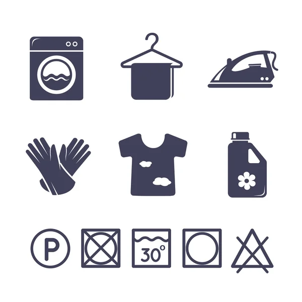 Laundry icons set — Stock Illustration Laundry icons set Royalty Free Stock Illustrations