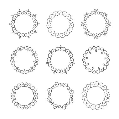 Satır tasarım öğeleri için çerçeveler ve logo şablonları
