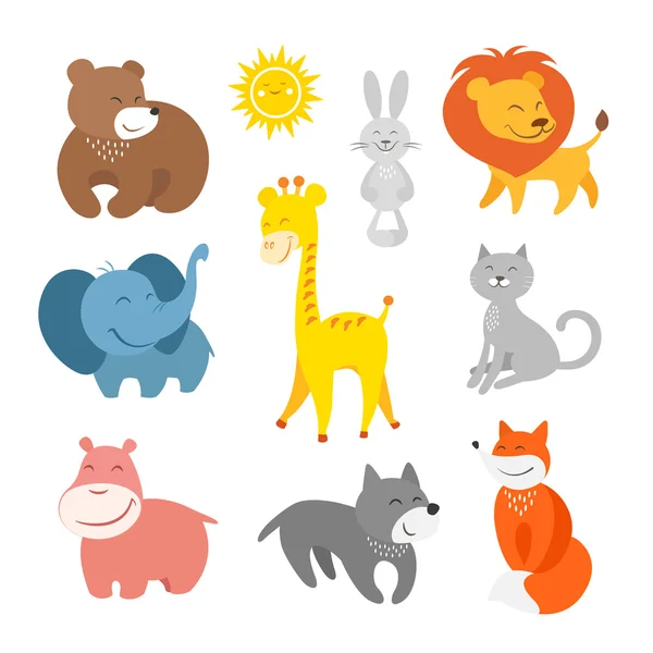 Tecknade djur zoo — Stock vektor
