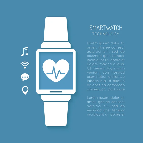 Wearable technologie symbool met heartbeat tracker — Stockvector