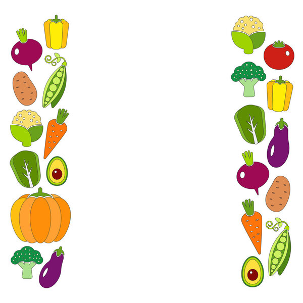Healthy diet flat illustration with fresh organic vegetables