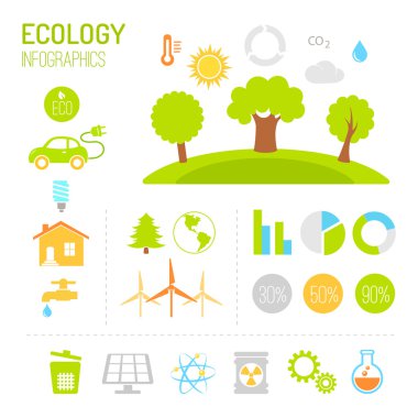 Ekoloji ve organik infographics düz stil