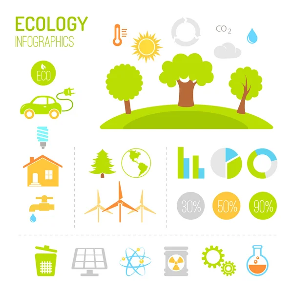 Ökologie und Bio-Infografik im flachen Stil — Stockvektor