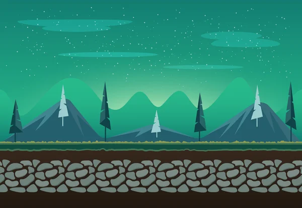 Paisaje sin fisuras para el fondo del juego — Vector de stock